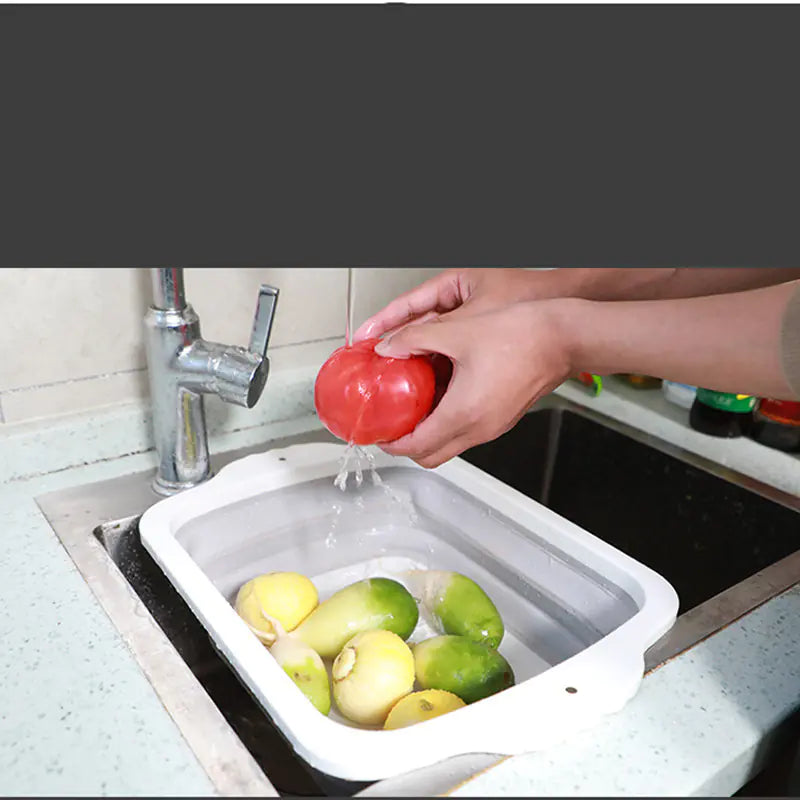 Multifunctional Folding Cutting Board with Drain Basket