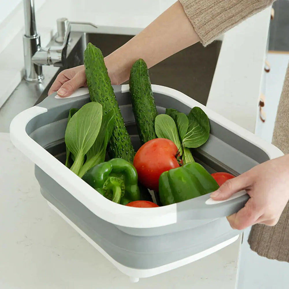 Multifunctional Folding Cutting Board with Drain Basket