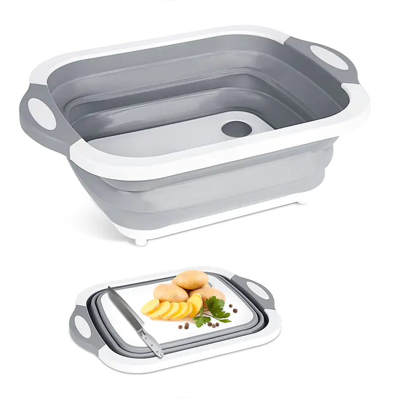 Multifunctional Folding Cutting Board with Drain Basket