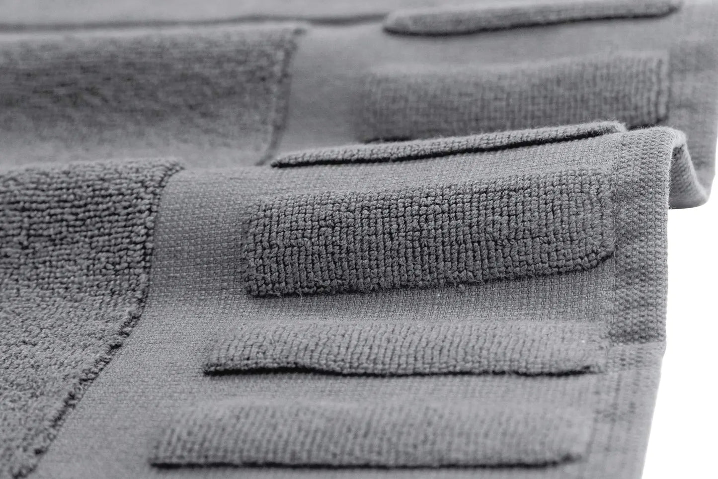 Luxury Bath Mat Floor Towel Set Grey White 22 x34 in 2 Pack Absorbent Cotton